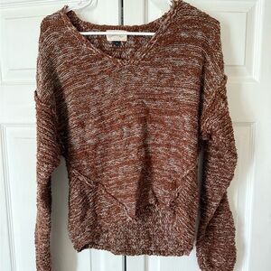 Universal Thread Marled Brown V-Neck Sweater